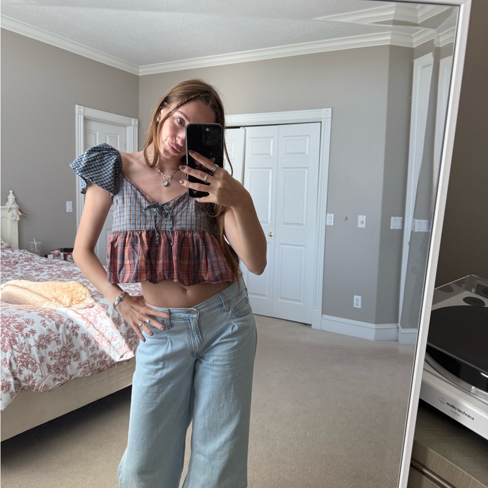 American Eagle Outfitters Patchwork Short Sleeve … - image 1